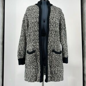 MONTO PAR LE CHOIS WOMENS SWEATER COAT. SIZE LARGE. BLACK AND WHITE VINT…